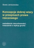 Koncepcja dobrej wiary w przepisach prawa rzeczowego