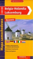 Belgia Holandia Luksemburg mapa samochodowa 1:500 000