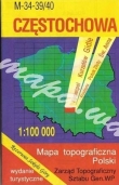 Częstochowa M-34-39/40. Mapa topograficzna 1:100 000