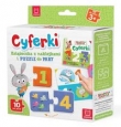 Cyferki. Książeczka z naklejkami i puzzle do pary