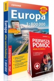 Europa atlas samochodowy 1:800 000 + Pierwsza pomoc - krok po kroku - ilustrowana instrukcja