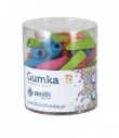 Gumka nakładka na ołówek 2w1 72 sztuki mix kolorów