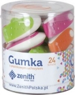 Gumka z plastikowym uchwytem 24 sztuki mix kolorów