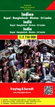 Indie Nepal Bangladesz mapa 1:2 750 000 F&B