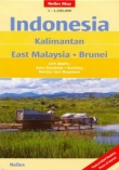 Indonezja. Kalimantan, Wschdnia Malezja, Brunei. Mapa