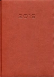 Kalendarz 2019 A5 książkowy dzienny brązowy