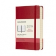 Kalendarz 2019 dzienny Moleskine 12M P , twarda oprawa, czerwony szkarłatny