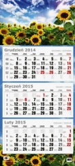 Kalendarz Trójdzielny Płaski 2015 słoneczniki