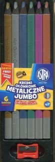 Kredki ołówkowe Jumbo metaliczne 6 kolorów