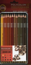 Kredki Polycolor 12 kolorów Linia brązowa