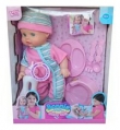 Lalka bobas Bonnie 30cm z akcesoriami różowe śpioszki