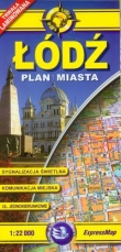 Łódź. Laminowany plan miasta. 1:22 000