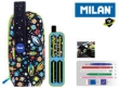 Multipiórnik MILAN owalny z 4 piórnikami SH czarny wzorki