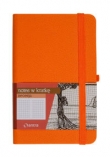 Notes A6 z gumką Secesja kratka pomarańczowy