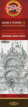 Ołówek grafitowy 12 sztuk 1500/6H
