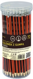Ołówek z gumką GR-Q3 tuba 72 sztuki