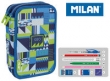Piórnik MILAN 2-poziomowy z wyposażeniem NEW GEO niebieski