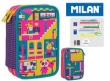 Piórnik MILAN 3-poziomowy z wyposażeniem UNDERGROUND róż