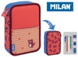 Piórniki MILAN 2-poziomowy z wyposażeniem NET & LIT róż