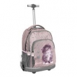 Plecak na kółkach Rachael Hale pudrowy róż w szare serduszka