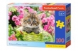Puzzle Kitten In Flower Garden 100