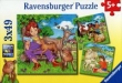 Puzzle Moje ulubione zwierzęta 3x49