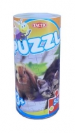 Puzzle w puszce 56 elementów Królik i kot
