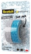 Taśma brokatowa Scotch 2 sztuki srebrna