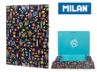 Teczka MILAN A4 cienka z gumką SH SPACE czarna wzorki