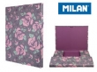 Teczka MILAN A4 gruba z gumką FLOWERS róż
