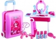 Toaletka walizka 2w1 stolik akcesoria różowa 14 el