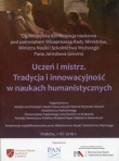 Uczeń i mistrz Tradycja i innowacyjność w naukach humanistycznych