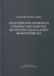 Udostępnianie informacji o prawie jako warunek skutecznej działalności prawotwórczej