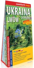 Ukraina Zachodnia i Lwów laminowana mapa samochodowo-turystyczna 1:500 000, laminowany plan miasta