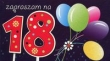 Zaproszenia urodzinowe 18-tka Balony 5 sztuk