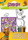Zestaw kolorowanek z naklejkami i kredkami Scooby Doo