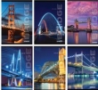 Zeszyt A4 w kratkę 50 kartek  Street Bridges10 sztuk mix